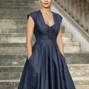 Elegant Navy Blue Dress